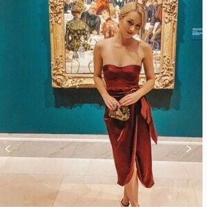 JONATHAN SIMKHAI Crepe Satin Bustier Wrap Dress size 6